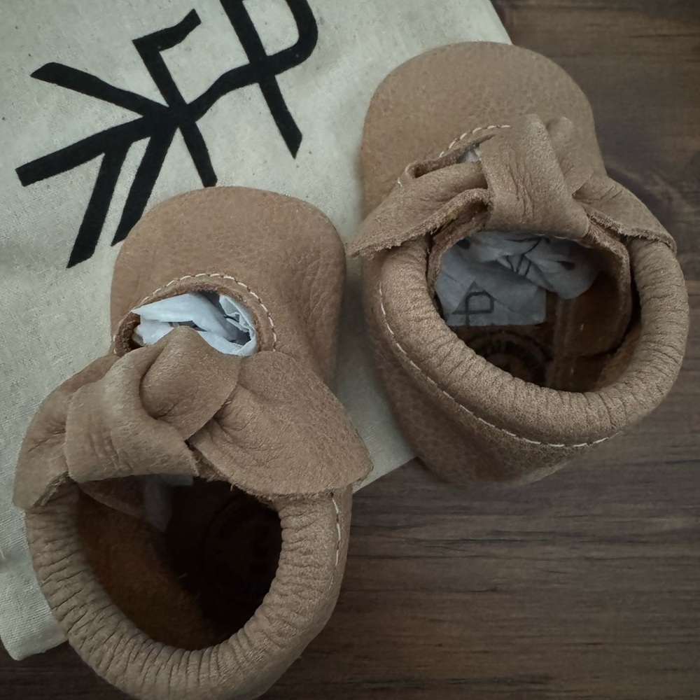 Freshly Picked Brown Moccasins for Kids - Picture 2 of 3